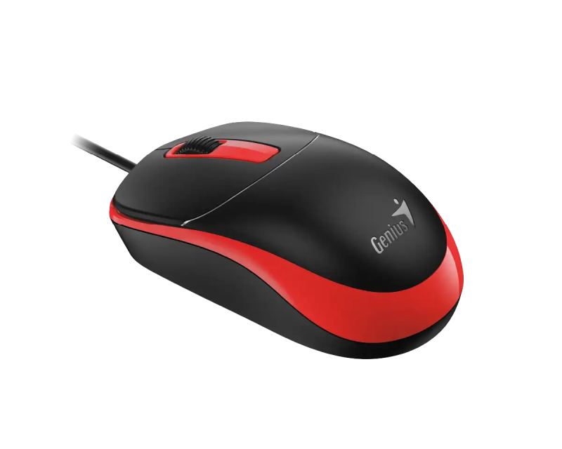 Genius Žični Miš 1200 DPI, 3 Tastera, USB, Ambidekstrnski, Crno Crveni - Miševi i tastature
