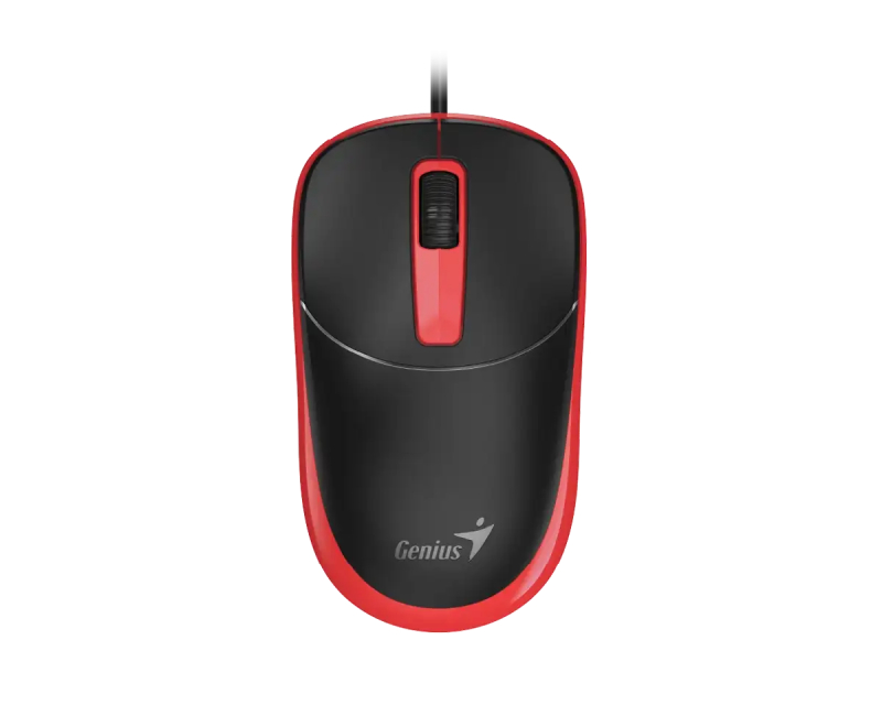 Genius Žični Miš 1200 DPI, 3 Tastera, USB, Ambidekstrnski, Crno Crveni - Miševi i tastature
