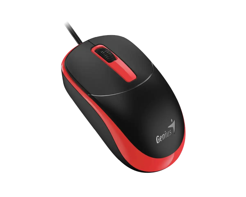 Genius Žični Miš 1200 DPI, 3 Tastera, USB, Ambidekstrnski, Crno Crveni - Miševi i tastature