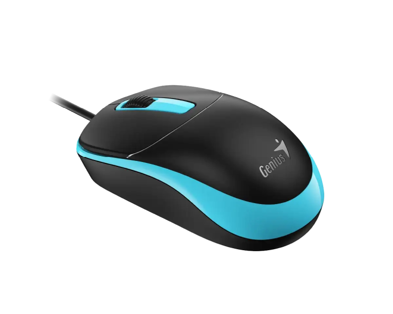 Genius Žični Miš 1200 DPI, 3 Tastera, USB, Ambidekstrnski, Crno Plavi - Miševi i tastature