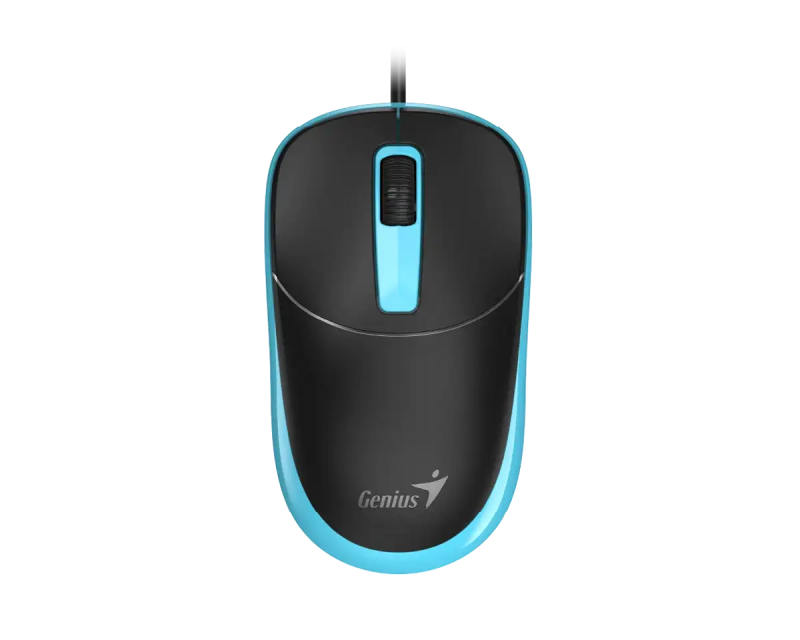 Genius Žični Miš 1200 DPI, 3 Tastera, USB, Ambidekstrnski, Crno Plavi - Miševi i tastature
