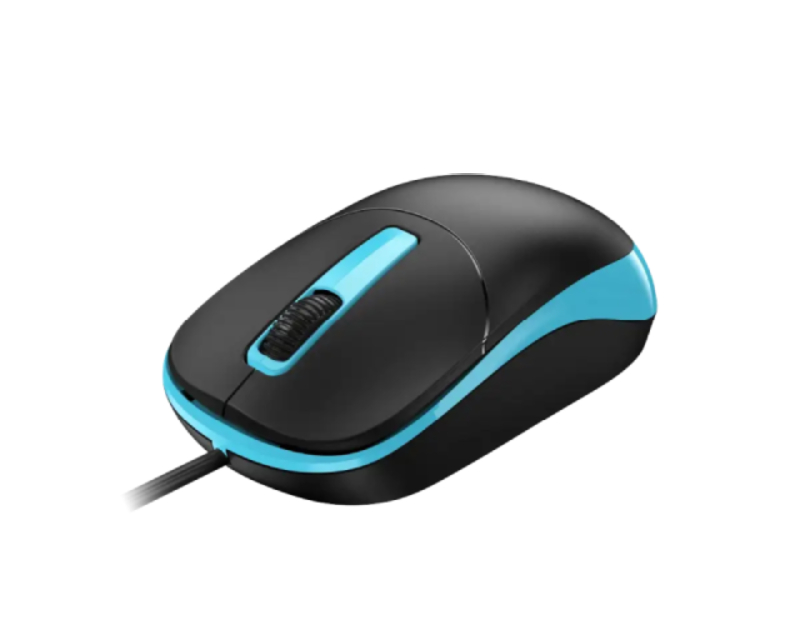 Genius Žični Miš 1200 DPI, 3 Tastera, USB, Ambidekstrnski, Crno Plavi - Miševi i tastature