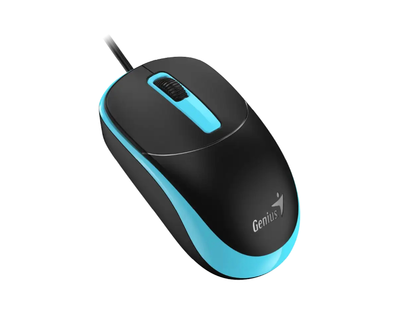 Genius Žični Miš 1200 DPI, 3 Tastera, USB, Ambidekstrnski, Crno Plavi - Miševi i tastature