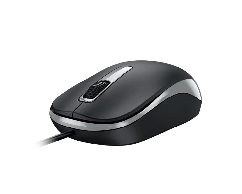 Genius Žični Miš 1200 DPI, Silent Click, 3 Tastera, USB, Crno Sivi, 85 g - Miševi i tastature