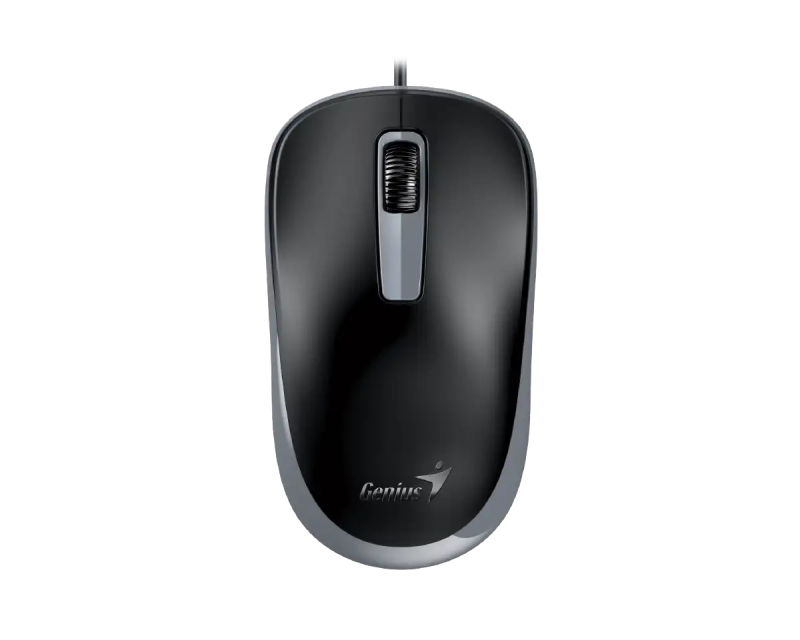 Genius Žični Miš 1200 DPI, Silent Click, 3 Tastera, USB, Crno Sivi, 85 g - Miševi i tastature