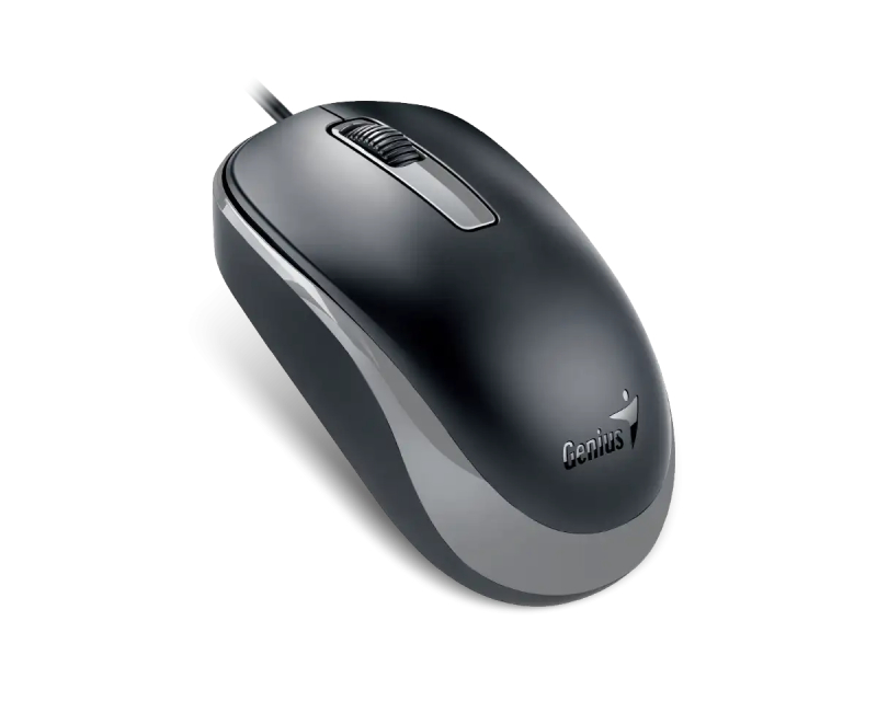 Genius Žični Miš 1200 DPI, Silent Click, 3 Tastera, USB, Crno Sivi, 85 g - Miševi i tastature