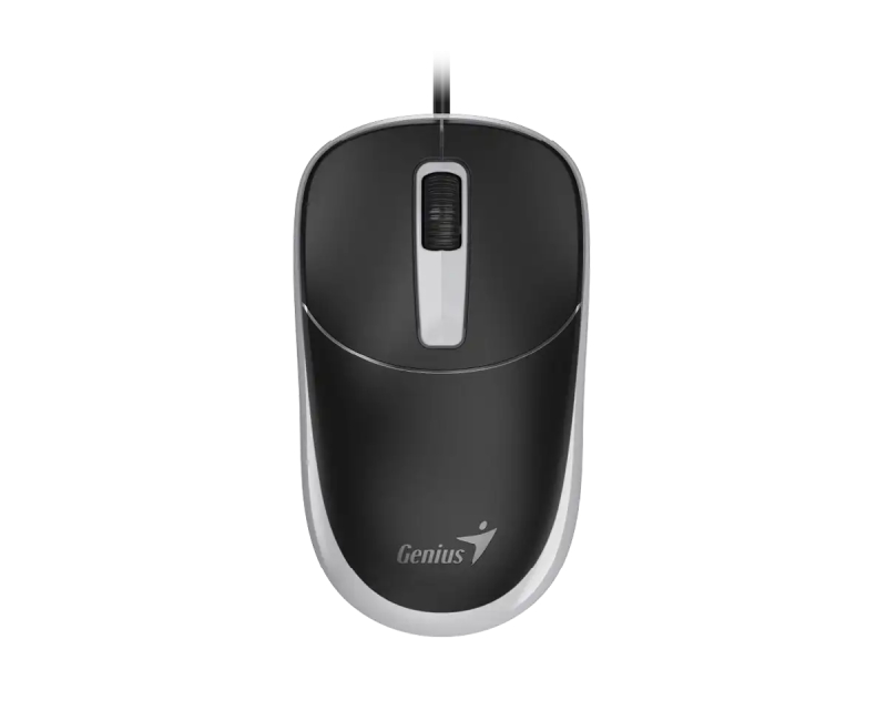 Genius Žični Miš USB-C, 1200 DPI, 3 Tastera, Ambidekstrnski, Crno Sivi - Miševi i tastature