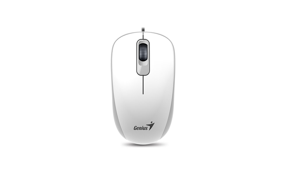 Genius Žični Optički Miš 1000 DPI, USB, Ambidekstrnski, Beli, 85 g - Miševi i tastature