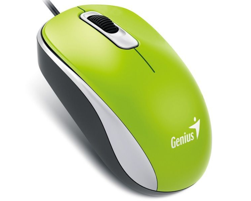 Genius Žični Optički Miš 1000 DPI, USB, Ambidekstrnski, Zeleni, 86 g - Miševi i tastature