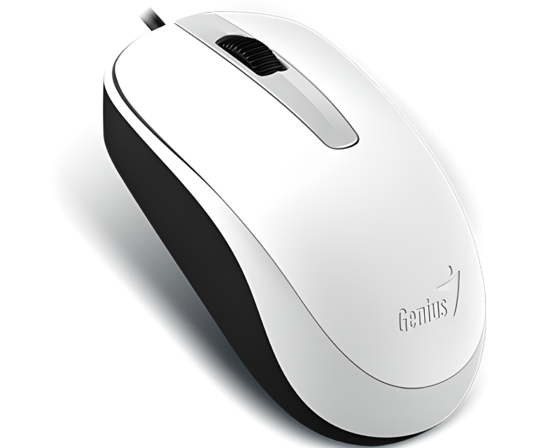 Genius Žični Optički Miš USB, Win/Mac Kompatibilan, Ambidekstrnski, Beli, 85 g - Miševi i tastature