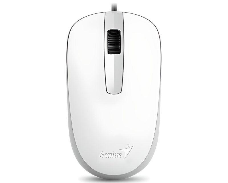 Genius Žični Optički Miš USB, Win/Mac Kompatibilan, Ambidekstrnski, Beli, 85 g - Miševi i tastature