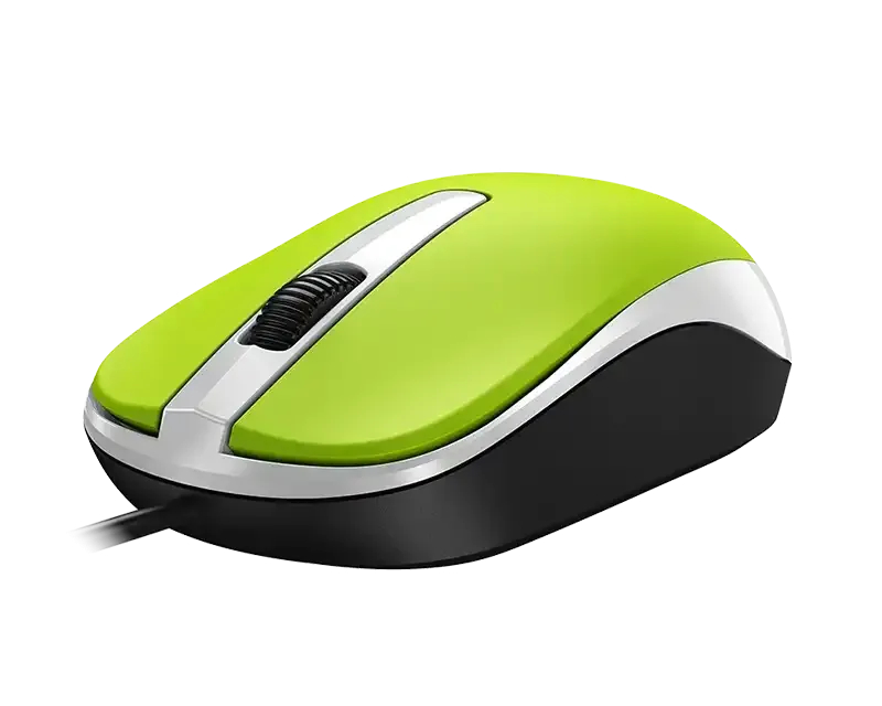 Genius Žični Optički Miš USB, Win/Mac Kompatibilan, Ambidekstrnski, Zeleni, 85 g - Miševi i tastature
