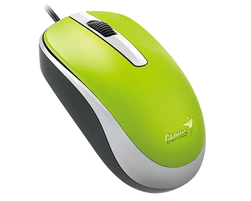 Genius Žični Optički Miš USB, Win/Mac Kompatibilan, Ambidekstrnski, Zeleni, 85 g - Miševi i tastature