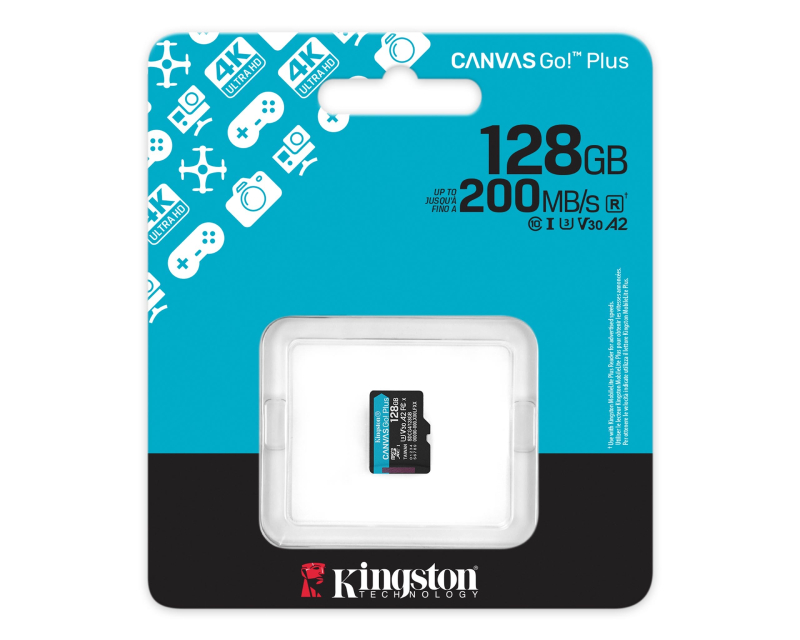 Kingston microSDXC 128GB 200MB/s UHS-I U3 V30 A2 - Memorijske kartice