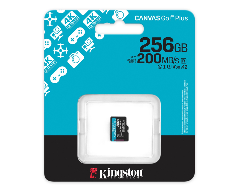 Kingston microSDXC 256GB 200MB/s UHS-I U3 V30 A2 (bez adaptera) - Memorijske kartice