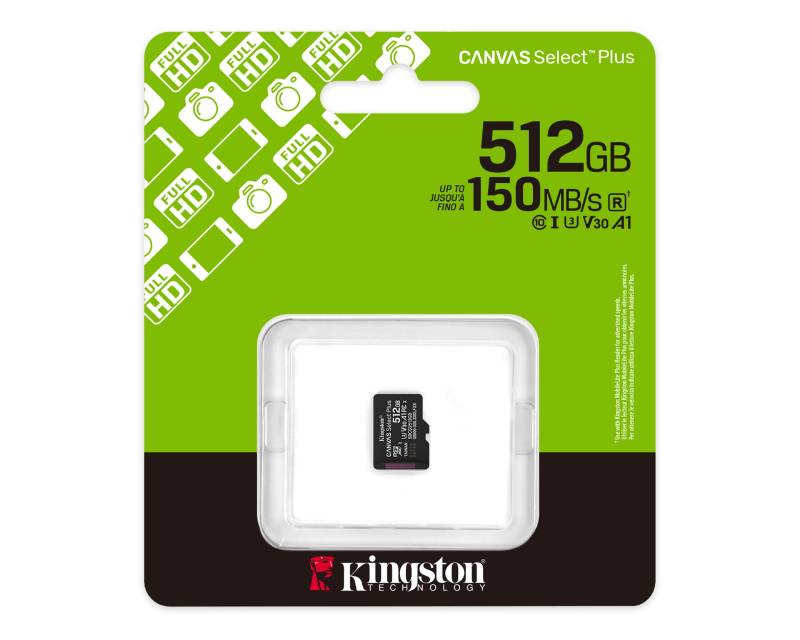 Kingston microSDXC 512GB 150MB/s UHS-I U3 V30 A1 - Memorijske kartice