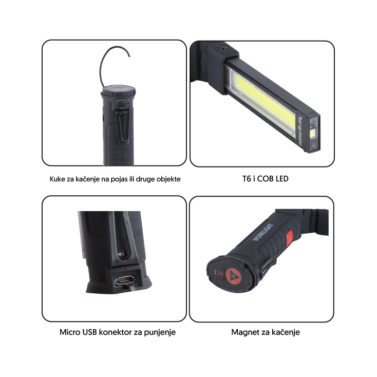 Punjiva LED baterijska lampa 3W LED Prosto - Led lampe na baterije