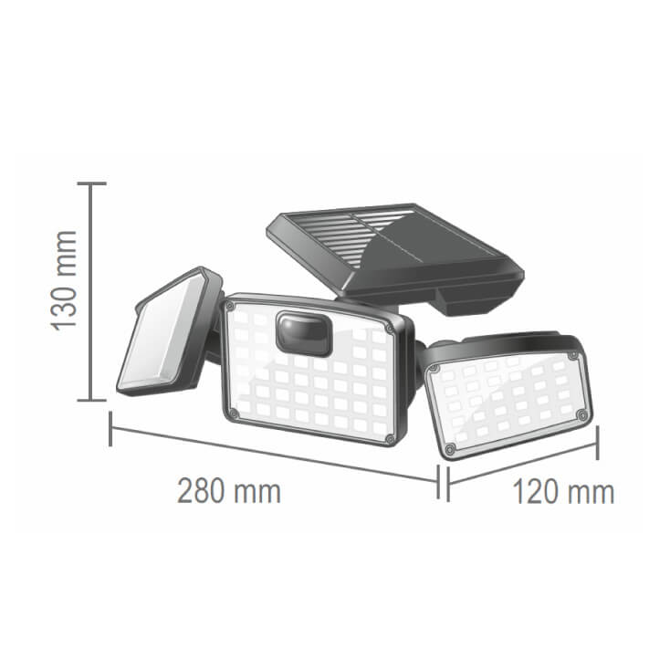 Solarna LED lampa sa PIR senzorom podesiv - Led spoljna rasveta
