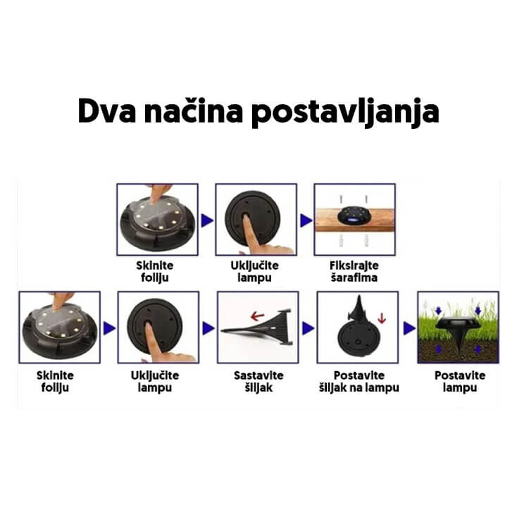 Solarna baštenska lampa - 4 kom. - Led spoljna rasveta