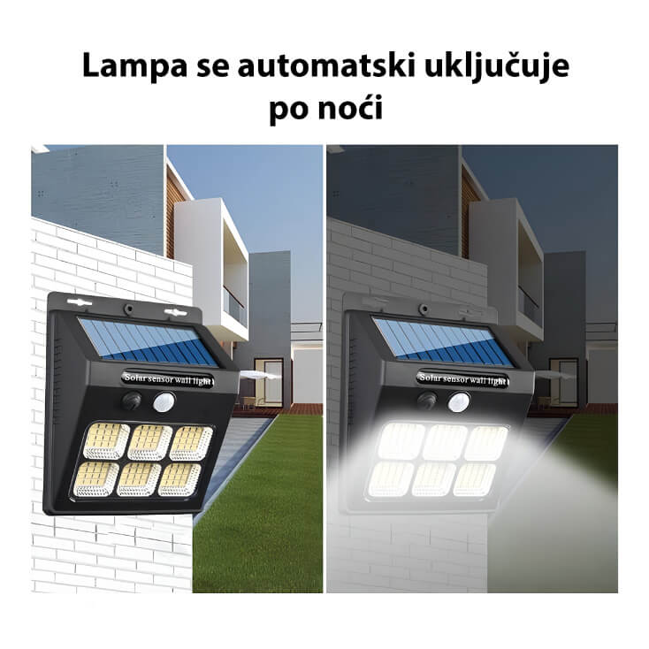 Solarni LED reflektor lampa sa PIR senzorom zidni - Led spoljna rasveta