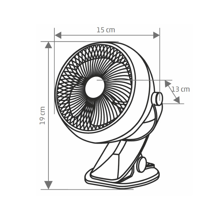 Stoni punjivi ventilator 10cm, sa štipaljkom - Stoni ventilatori