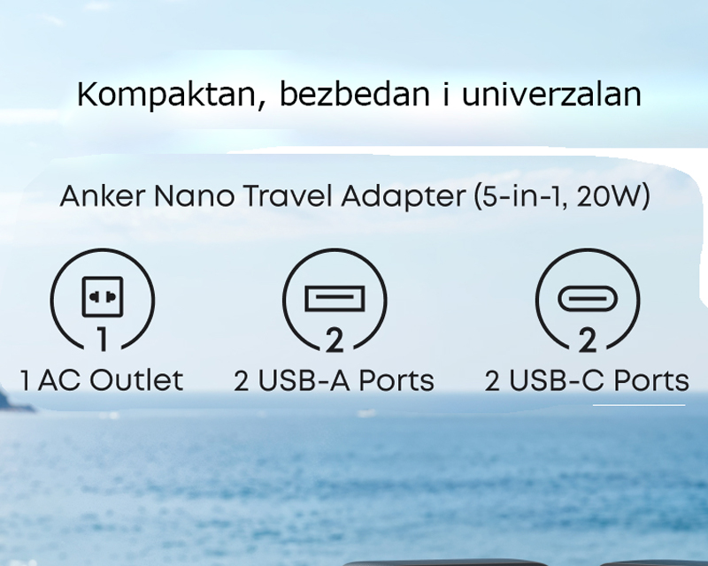 Anker 20W putni punjač sa univerzalnim utikačem (MOB03325)