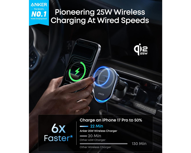 Anker 25W auto bežični magnetni držač i punjač (MOB03343)