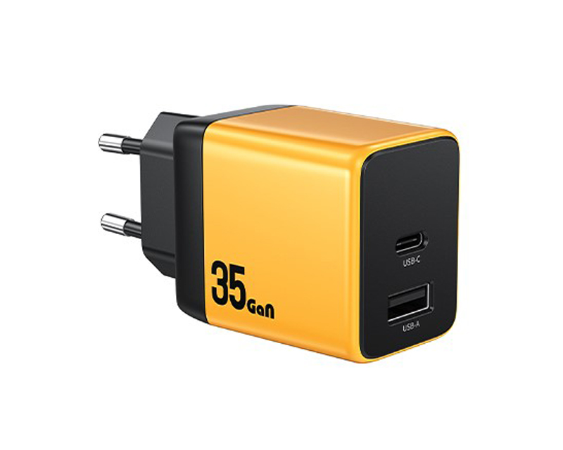 Wekome 35W brzi punjač USB-A i USB-C žuti (GPS01120)