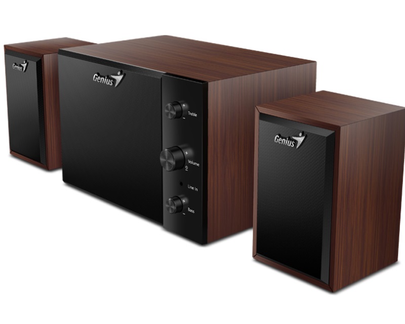 Genius zvučnici za računar 2.1 drveni subwoofer 8W braon crni