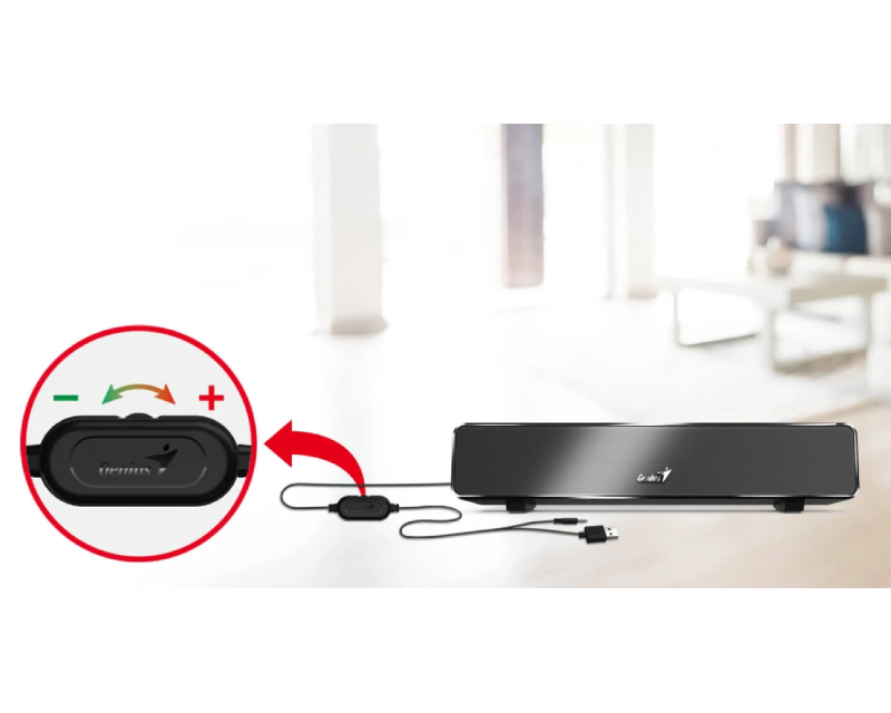 Genius soundbar 2.0 za računar 3.5mm i USB crni