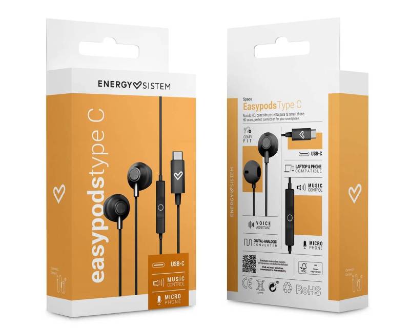 Energy Sistem žične bubice sa mikrofonom USB-C crne (ZVU03296)