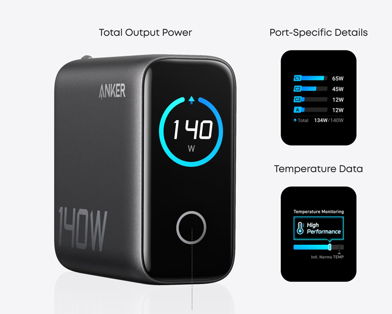 Anker 140W GaN punjač kompaktan USB-C (MOB03342)