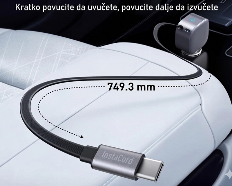 Anker 75W auto punjač sa uvlačivim kablom (MOB03324)