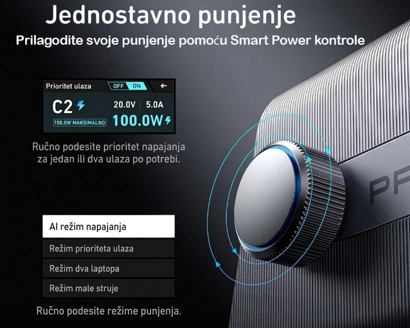 Anker 250W GaN punjač sa ekranom i 6 portova (MOB03340)