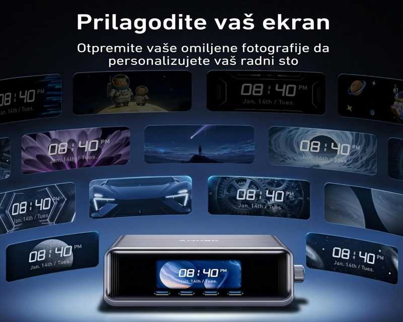 Anker 250W GaN punjač sa ekranom i 6 portova (MOB03340)