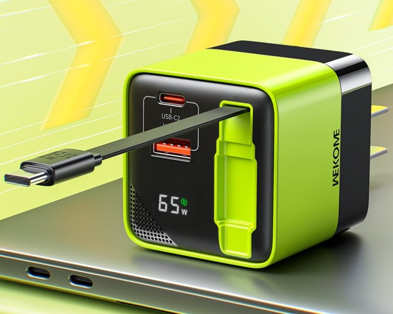 Wekome 65W punjač sa kablom i 3 izlaza (GPS01092)