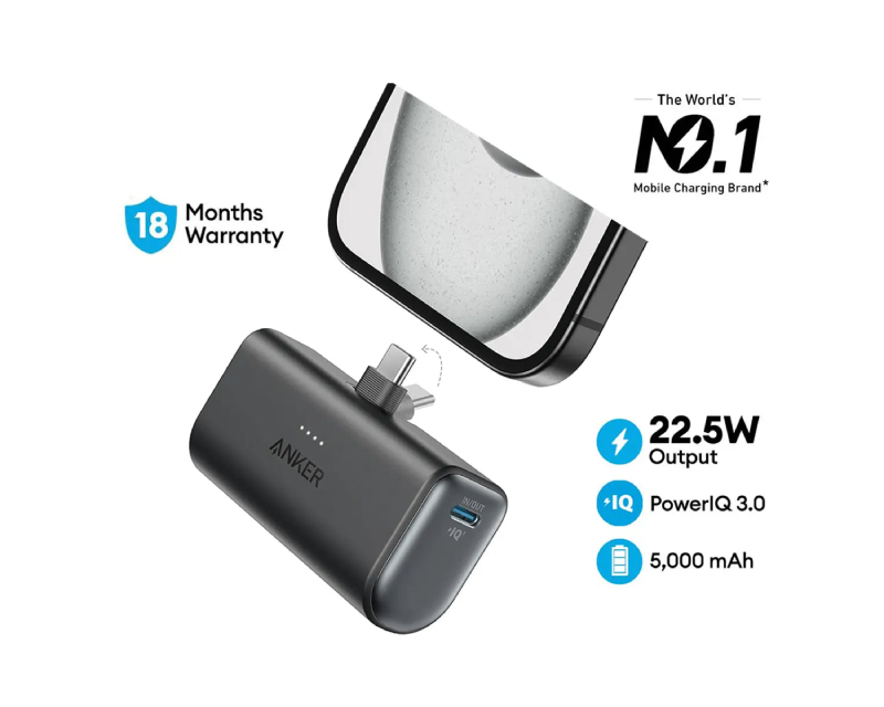 Anker prenosiva baterija 5000mAh 22.5W sa kablom (MOB03225)