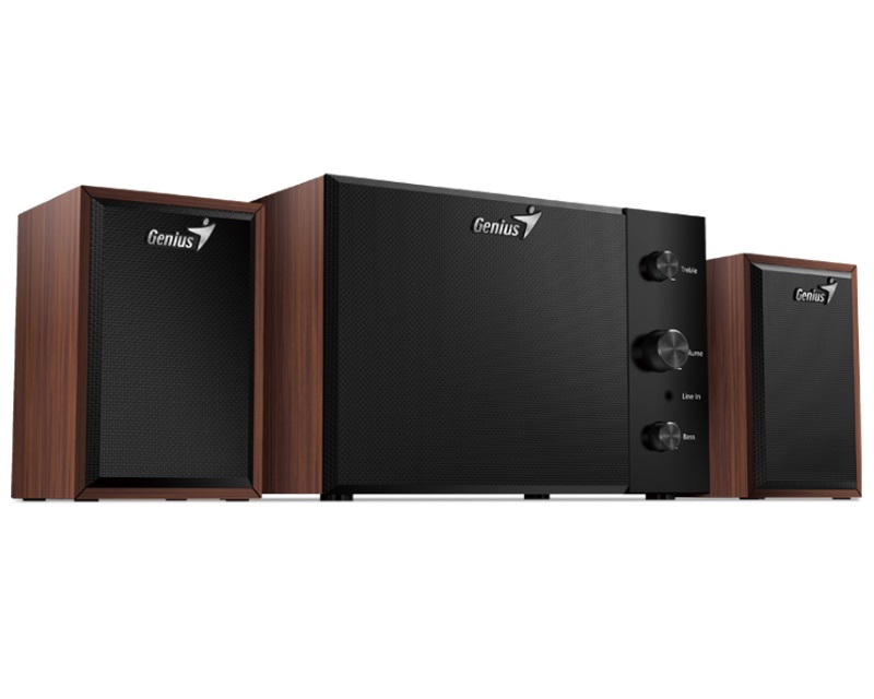 Genius zvučnici za računar 2.1 drveni subwoofer 8W braon crni
