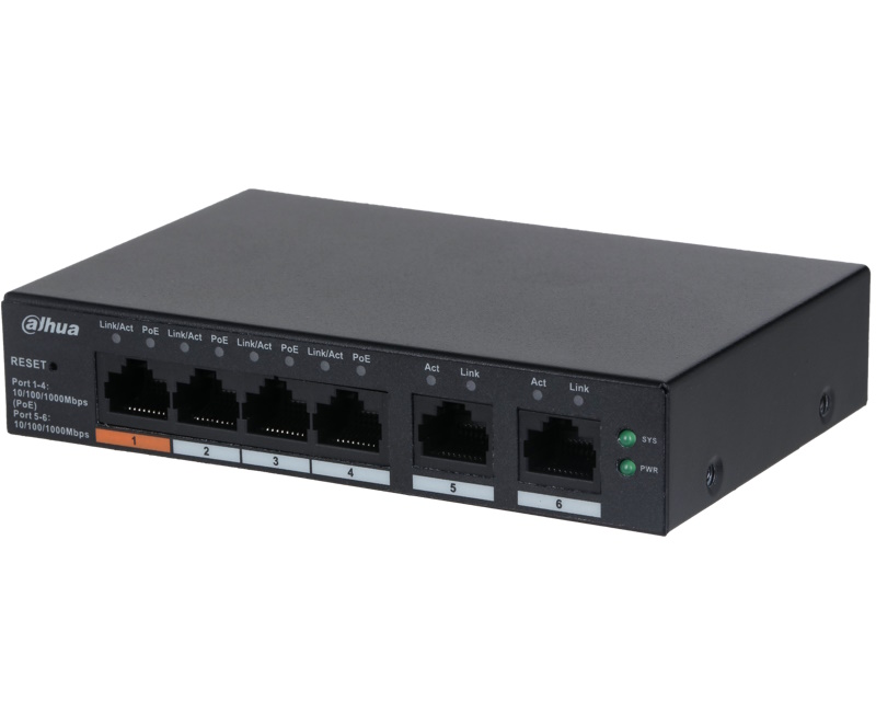 Dahua CS4006-4GT-60 gigabitni PoE svič 6 portova 4 PoE 60W cloud