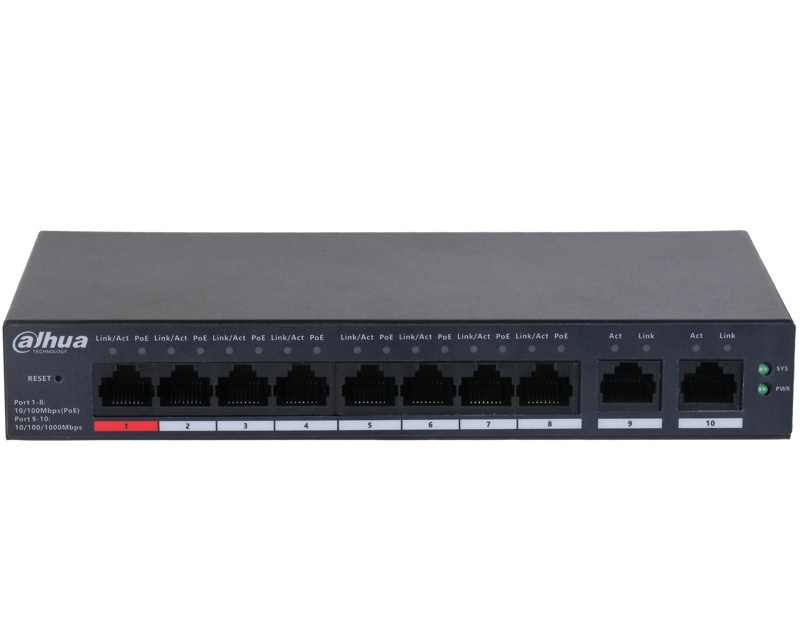 Dahua CS4010-8ET-110 PoE svič 10 portova 8 PoE 110W Hi-PoE 90W
