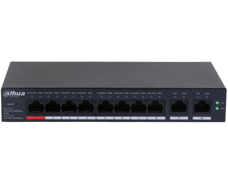 Dahua CS4010-8GT-110-V2 gigabitni PoE svič 10 portova 8 PoE 110W