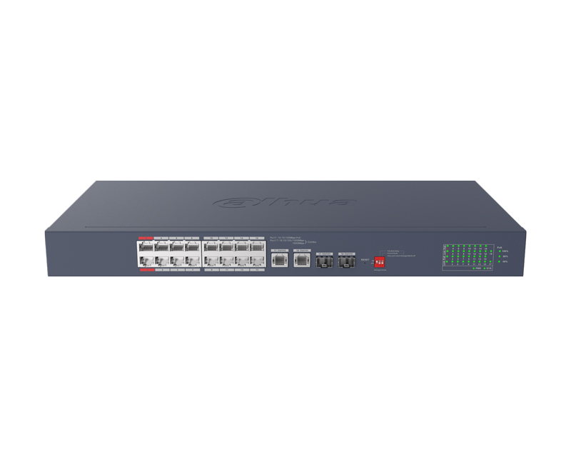 Dahua CS4220-16GT-240-V2 gigabitni PoE svič 16 PoE 240W 2 SFP