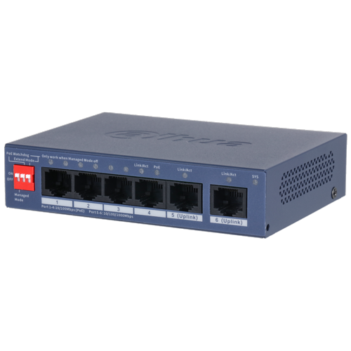 Dahua CS4006-4ET2GT cloud PoE switch 4 porta sa 2 gigabitna uplinka 36W - Oprema za video nadzor