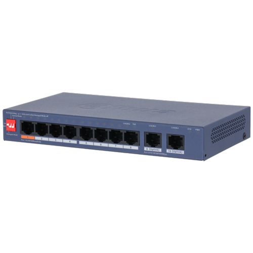 Dahua CS4010-8ET2GT cloud PoE switch 8 portova sa gigabitnim uplinkom i DIP 60W - Oprema za video nadzor