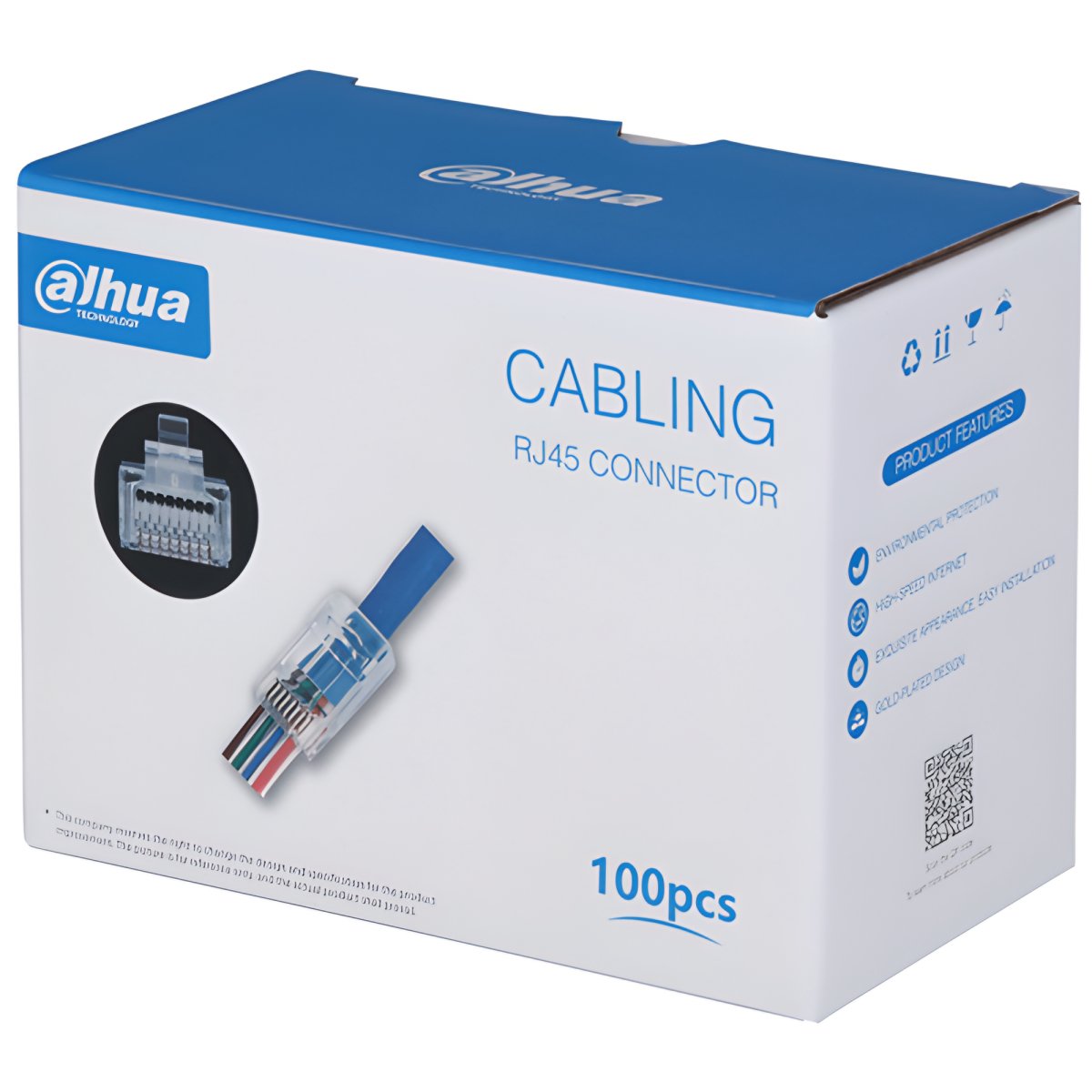 Dahua RJ45 pass through konektori za CAT5 i CAT5E pakovanje 100 komada - Oprema za video nadzor