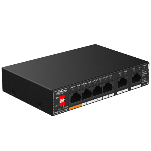 Dahua SG1006P gigabitni PoE switch 6 portova sa 2 uplinka i DIP - Oprema za video nadzor