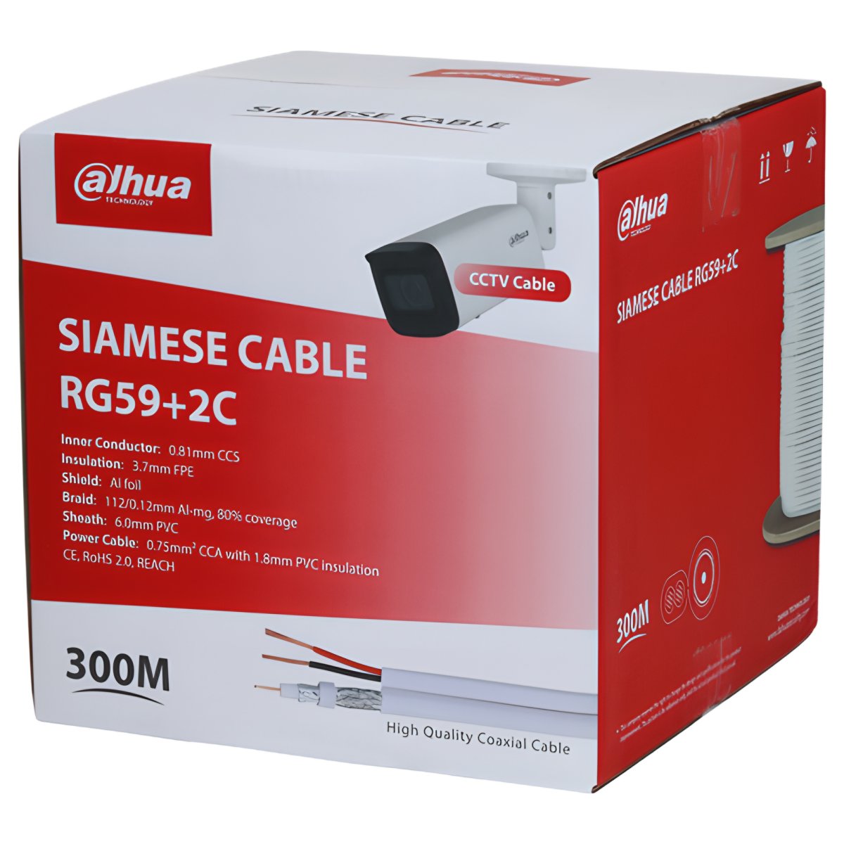 Dahua PFM941I koaksijalni kabl RG59 sa napajanjem 300m beli