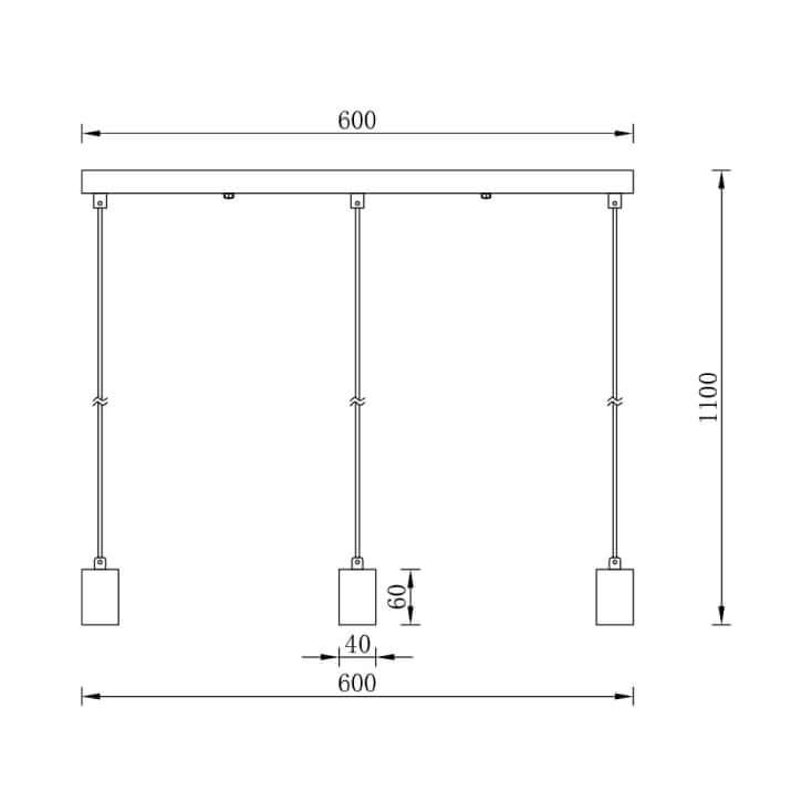 BRAYTRON Crna Visilica 3xE27 BV04-00062 | Lustacija - Lusteri i visilice