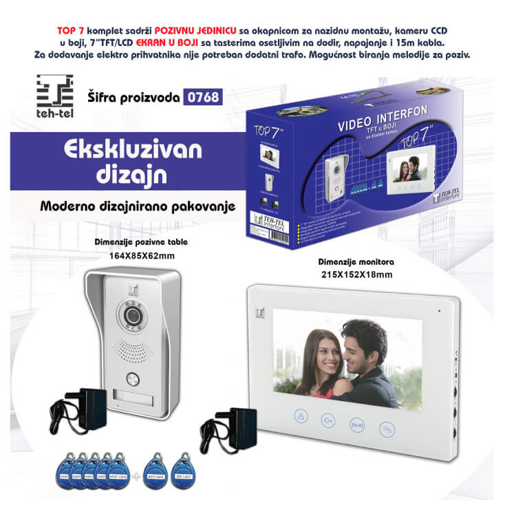 Kolor video interfon sa RFID čitačem | Sigurnost doma - Video interfoni