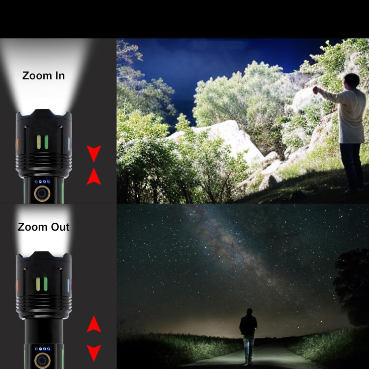 LED Baterijska Lampa Domet 1000 m, TG LED, 9800 mAh, Šiljak za Razbijanje Stakla - Led lampe na baterije